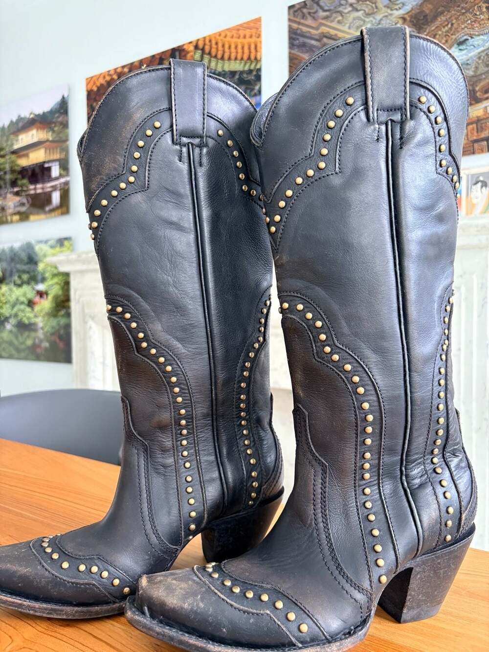 Miranda Lambert Idyllwind Black Distressed Cowgirl Boots Ladies size 6.5 B - Picture 8 of 11